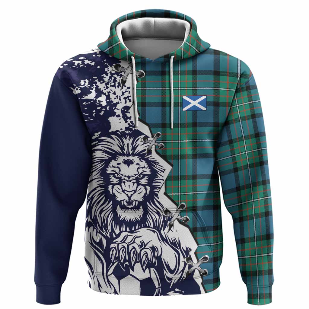 Ferguson (Fergusson) Tartan Scottish Hoodie Angry Lion With Soccer Ball Style