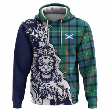Ferguson (Fergusson) Tartan Scottish Hoodie Angry Lion With Soccer Ball Style