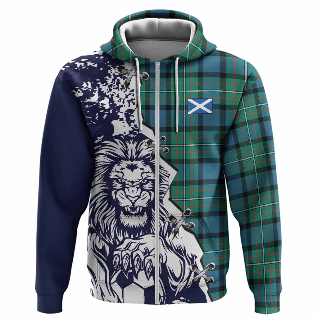 Ferguson (Fergusson) Tartan Scottish Hoodie Angry Lion With Soccer Ball Style