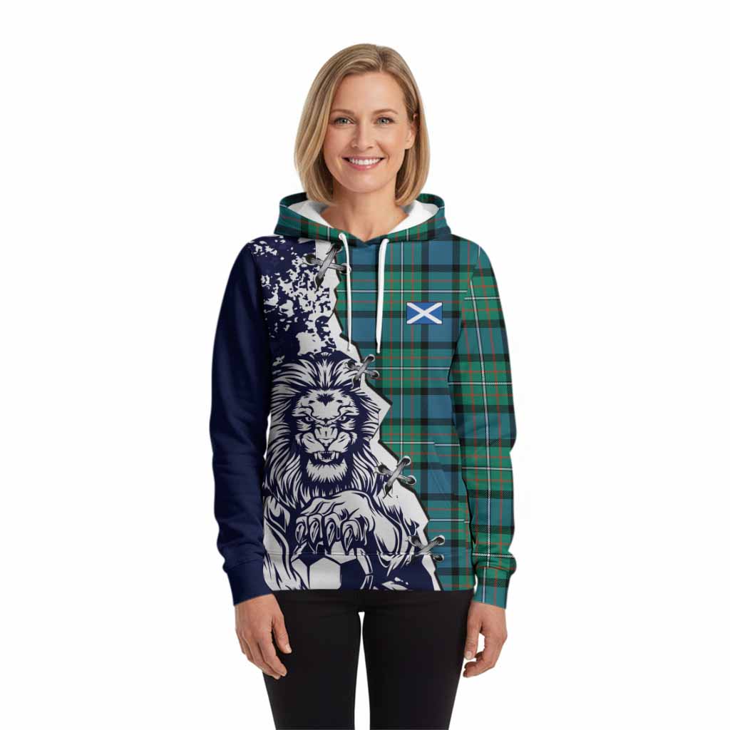 Ferguson (Fergusson) Tartan Scottish Hoodie Angry Lion With Soccer Ball Style