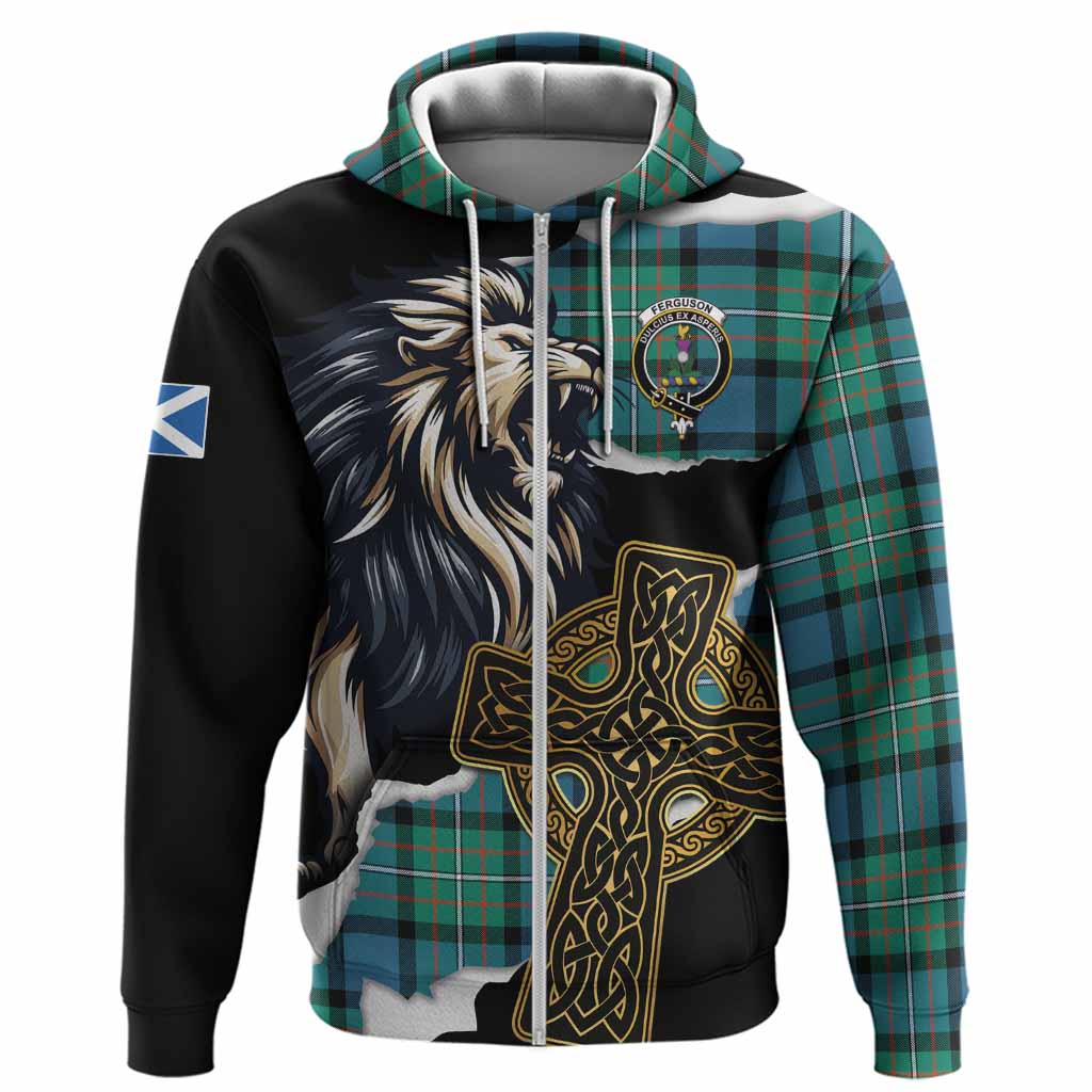 Ferguson (Fergusson) Tartan Scottish Hoodie Lion Celtic Heritage