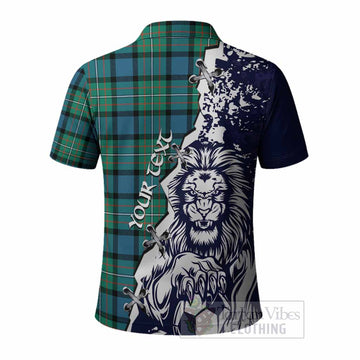 Ferguson (Fergusson) Tartan Scottish Polo Shirt Angry Lion With Soccer Ball Style
