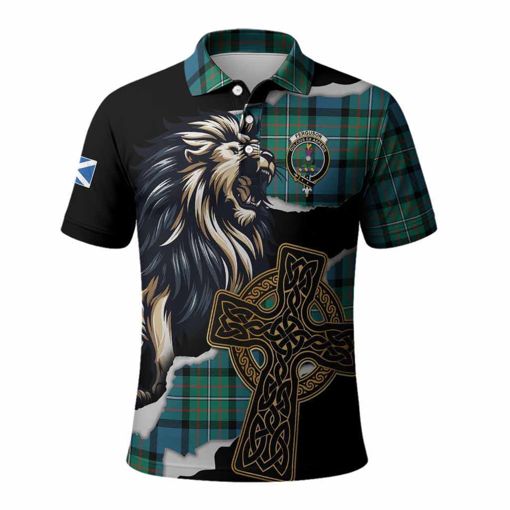 Ferguson (Fergusson) Tartan Scottish Polo Shirt Lion Celtic Heritage
