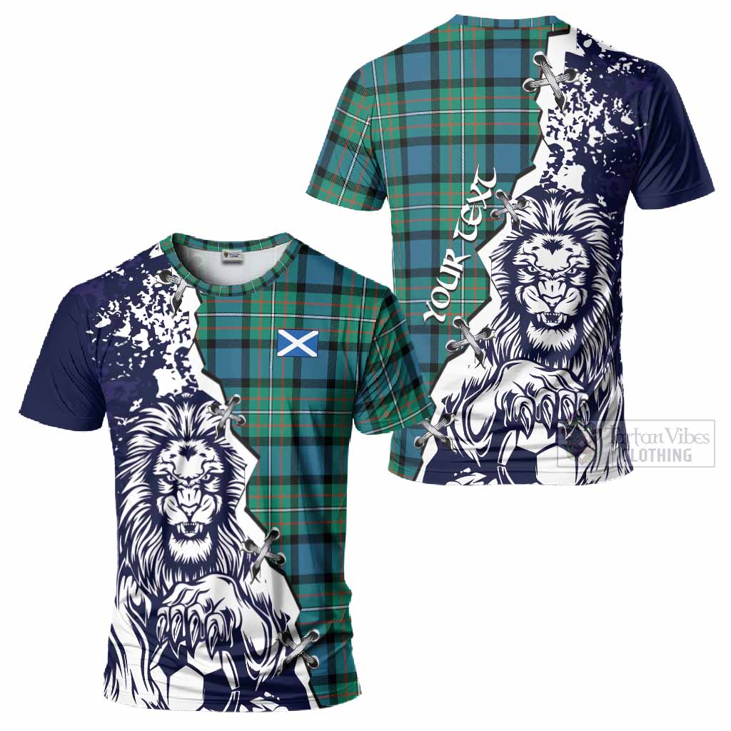 Ferguson (Fergusson) Tartan Scottish T-Shirt Angry Lion With Soccer Ball Style