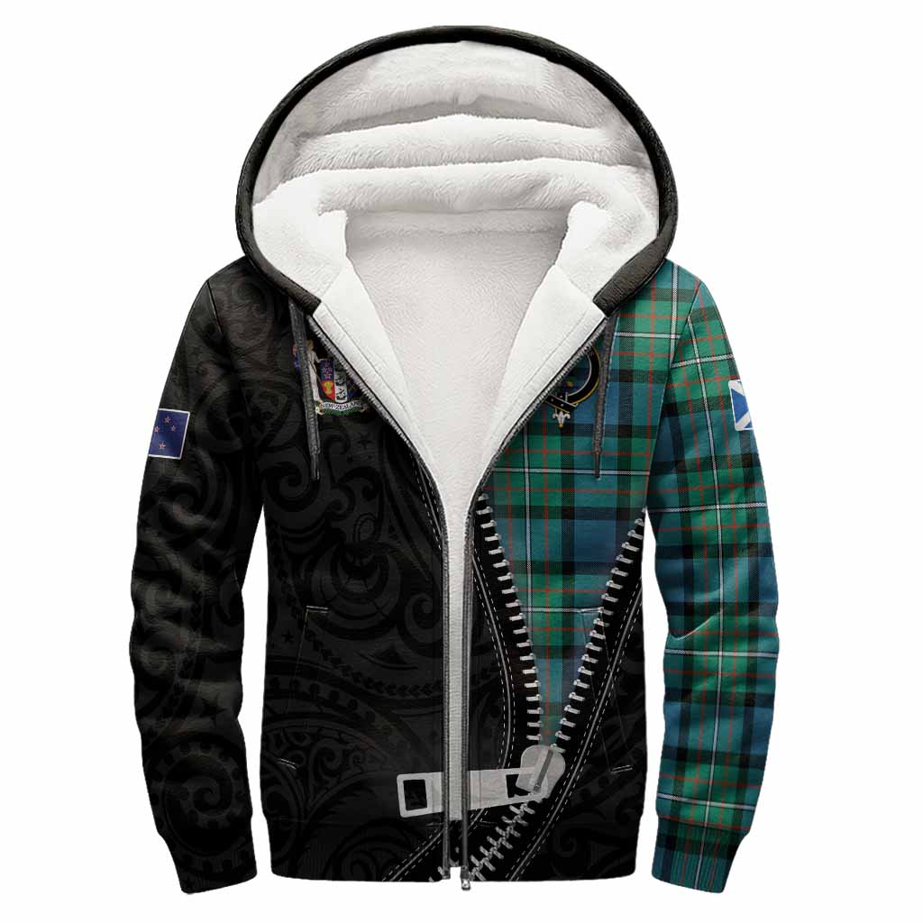 Ferguson (Fergusson) Tartan Sherpa Hoodie New Zealand Pattern Unique Zipper Stylized