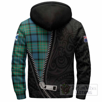 Ferguson (Fergusson) Tartan Sherpa Hoodie New Zealand Pattern Unique Zipper Stylized