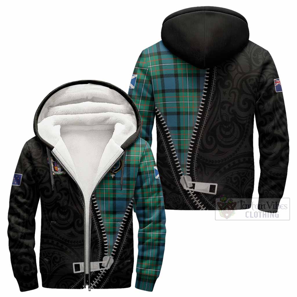 Ferguson (Fergusson) Tartan Sherpa Hoodie New Zealand Pattern Unique Zipper Stylized
