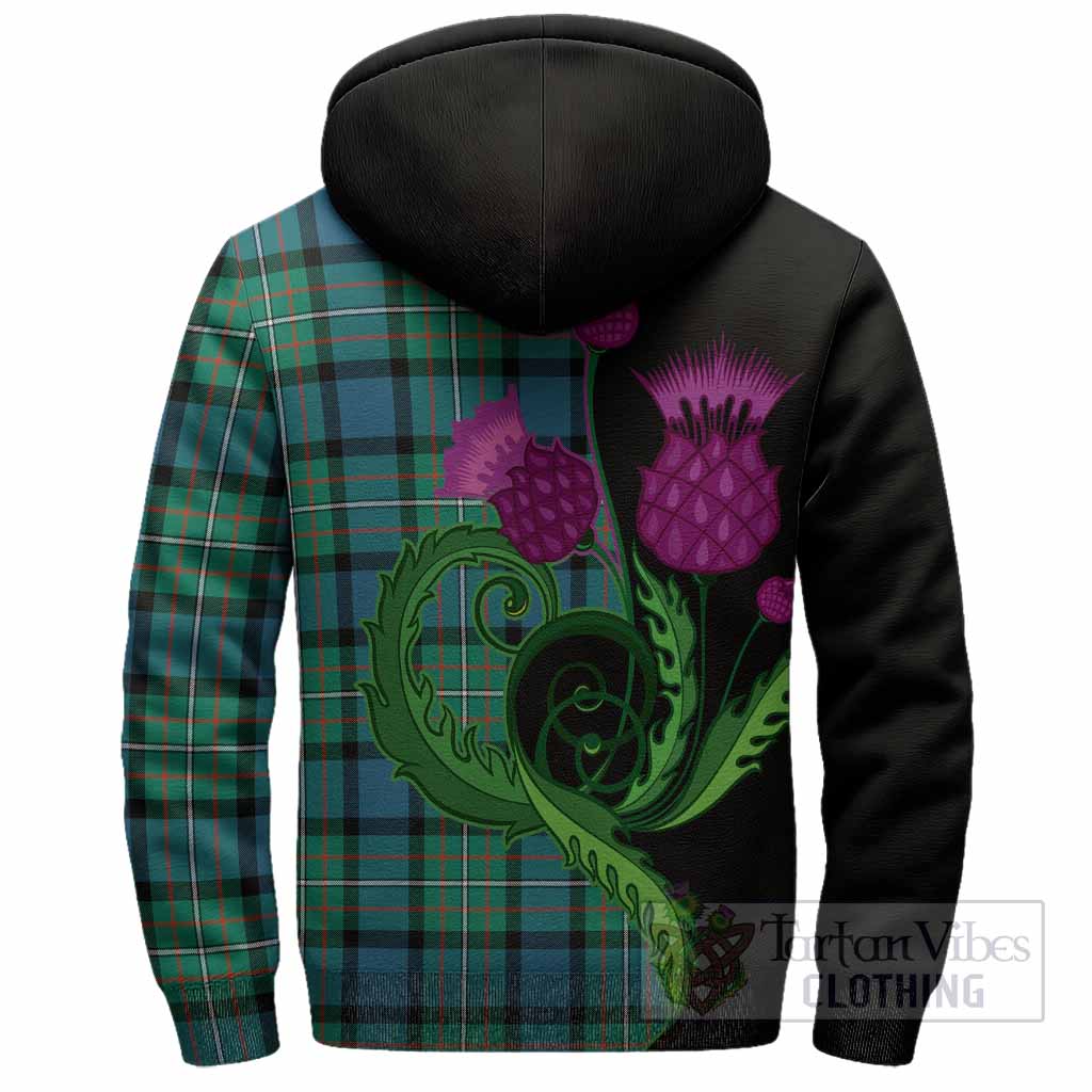 Ferguson (Fergusson) Tartan Sherpa Hoodie Traditional Scottish Thistle