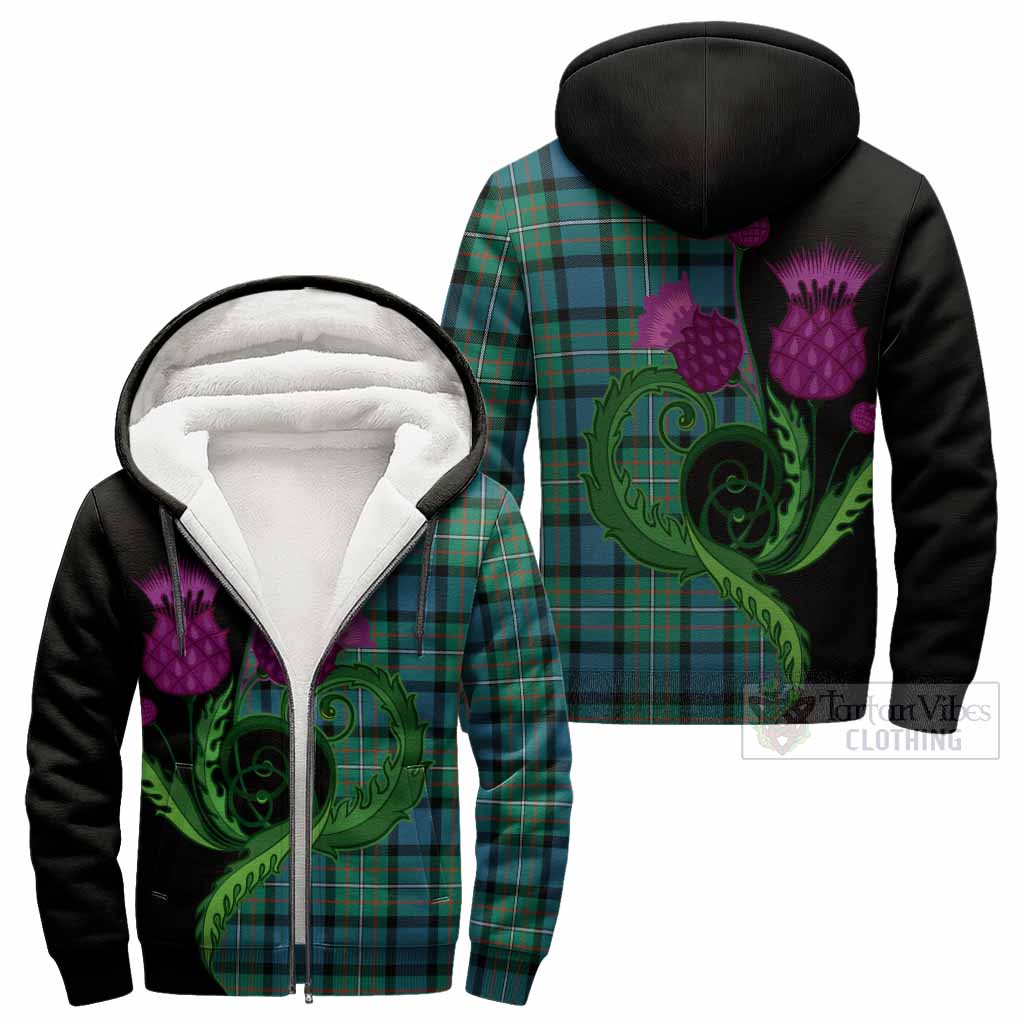 Ferguson (Fergusson) Tartan Sherpa Hoodie Traditional Scottish Thistle