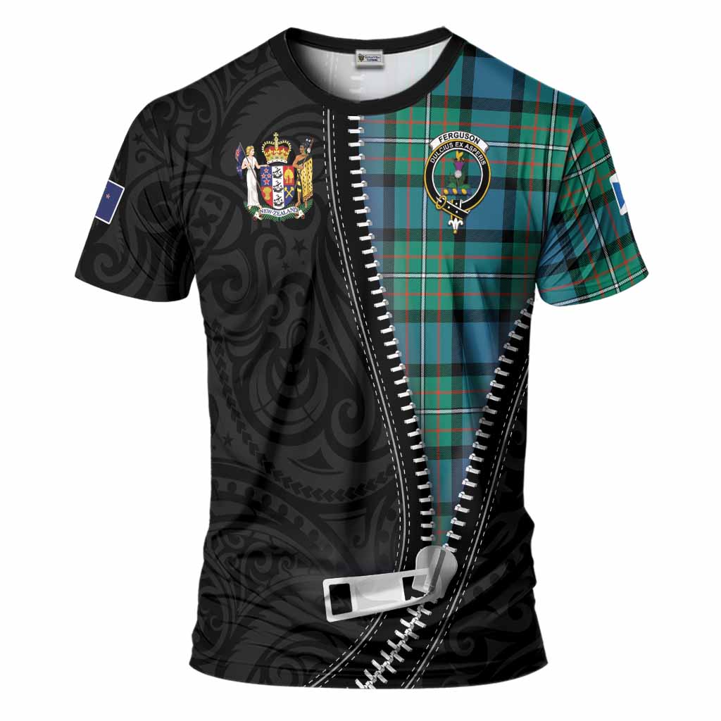 Ferguson (Fergusson) Tartan T-Shirt New Zealand Pattern Unique Zipper Stylized