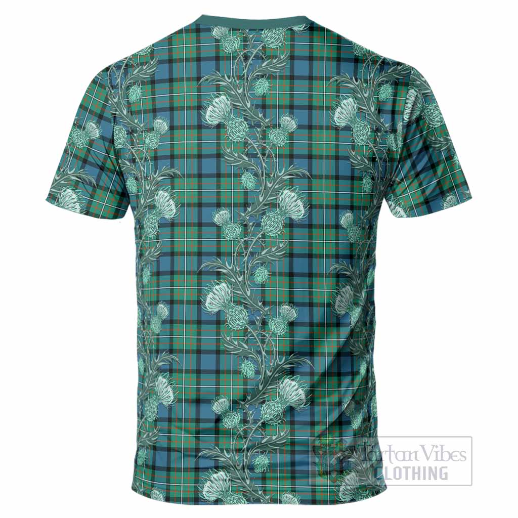 Ferguson (Fergusson) Tartan T-Shirt Seamless Scottish Thistle Flowers