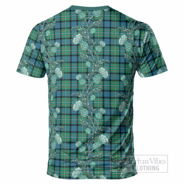 Ferguson (Fergusson) Tartan T-Shirt Seamless Scottish Thistle Flowers