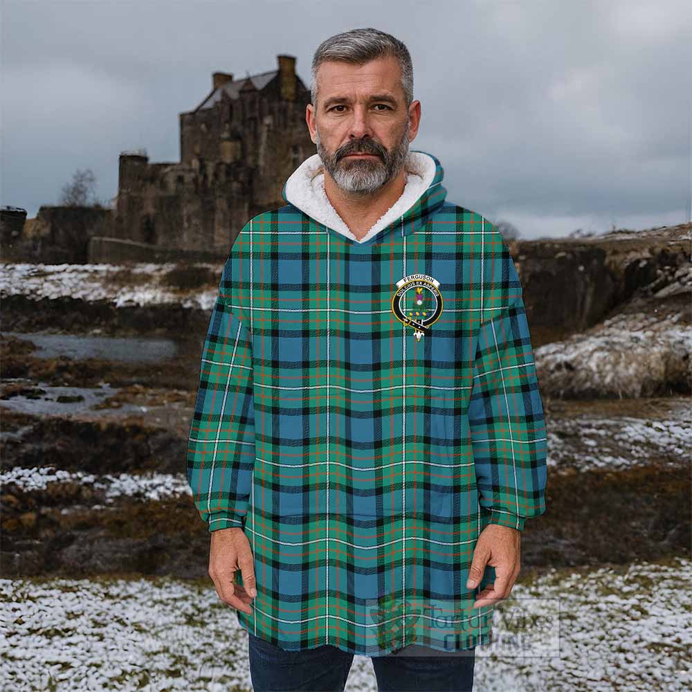 Ferguson (Fergusson) Tartan Wearable Blanket with Family Crest - Tartan Vibes Clothing