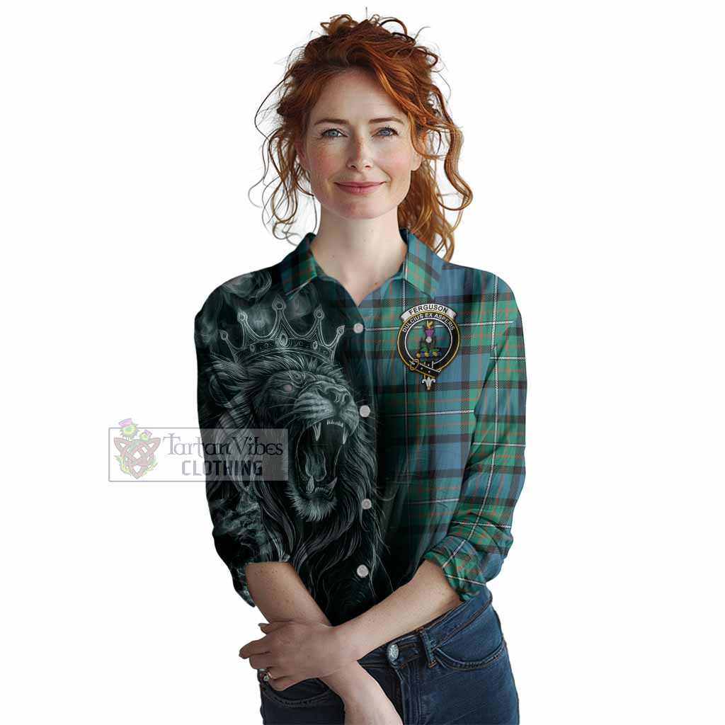 Ferguson (Fergusson) Tartan Women Casual Shirt Roaring Lion Heritage