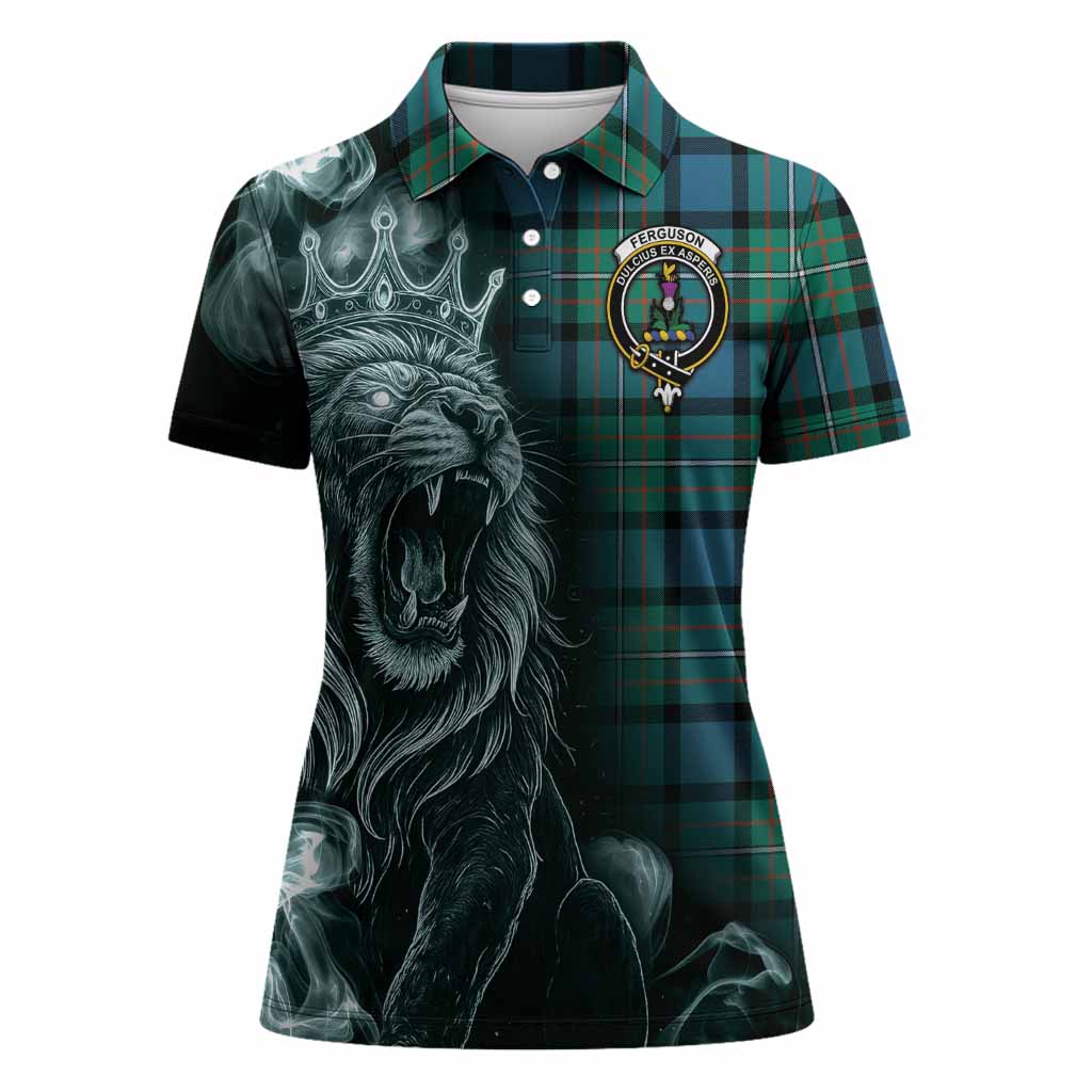 Ferguson (Fergusson) Tartan Women Polo Shirt Roaring Lion Heritage