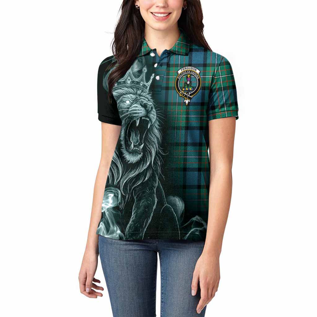 Ferguson (Fergusson) Tartan Women Polo Shirt Roaring Lion Heritage