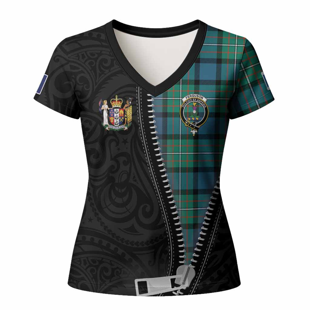 Ferguson (Fergusson) Tartan Women T shirt New Zealand Pattern Unique Zipper Stylized