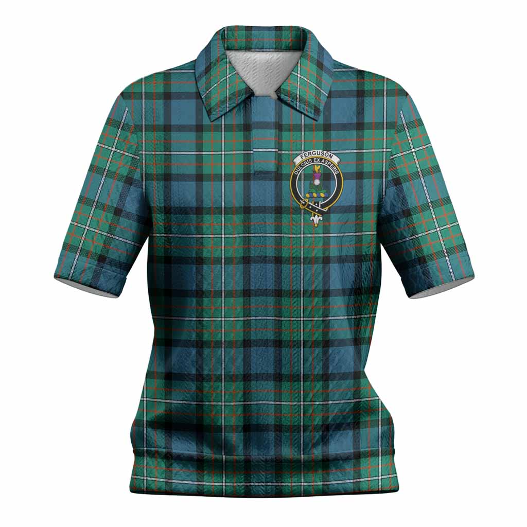 Ferguson (Fergusson) Tartan Women’s Polo Sweater Top with Family Crest