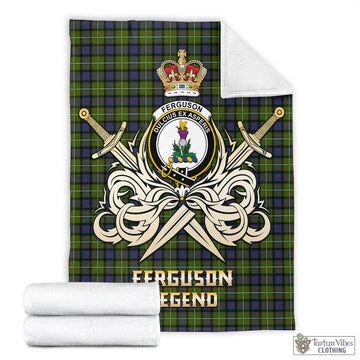 Ferguson Modern Tartan Blanket with Clan Crest and the Golden Sword of Courageous Legacy