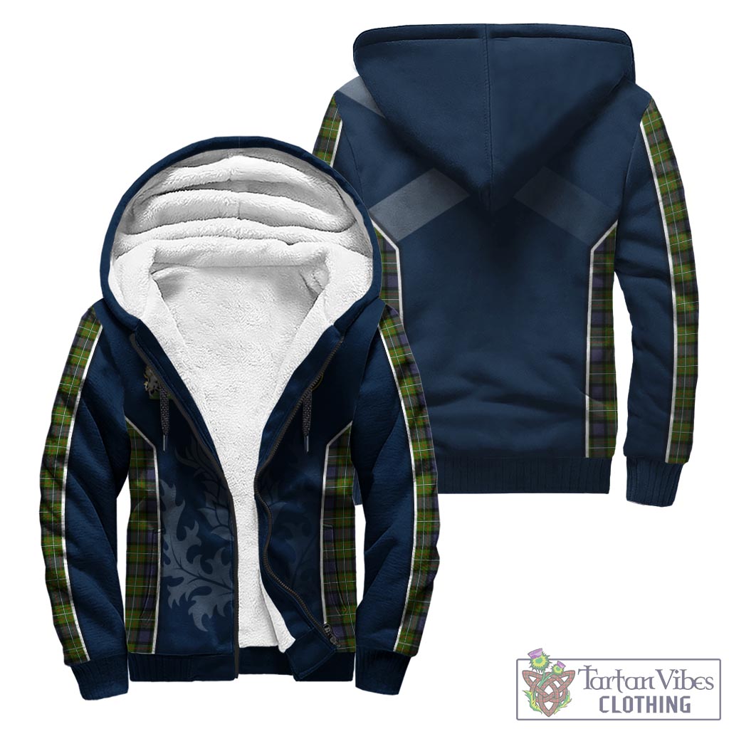 Tartan Vibes Clothing Ferguson Modern Tartan Sherpa Hoodie with Family Crest and Scottish Thistle Vibes Sport Style