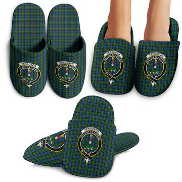 Ferguson of Atholl Tartan Home Slippers with Family Crest