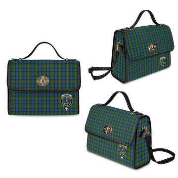 ferguson-of-atholl-tartan-leather-strap-waterproof-canvas-bag-with-family-crest