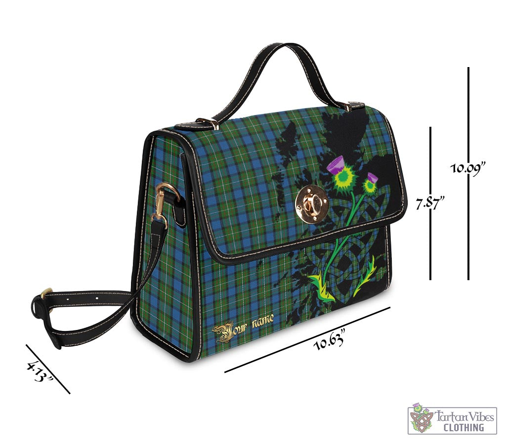 Tartan Vibes Clothing Ferguson of Atholl Tartan Waterproof Canvas Bag with Scotland Map and Thistle Celtic Accents