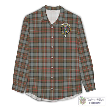 Ferguson Weathered Tartan Womens Casual Shirt with Family Crest