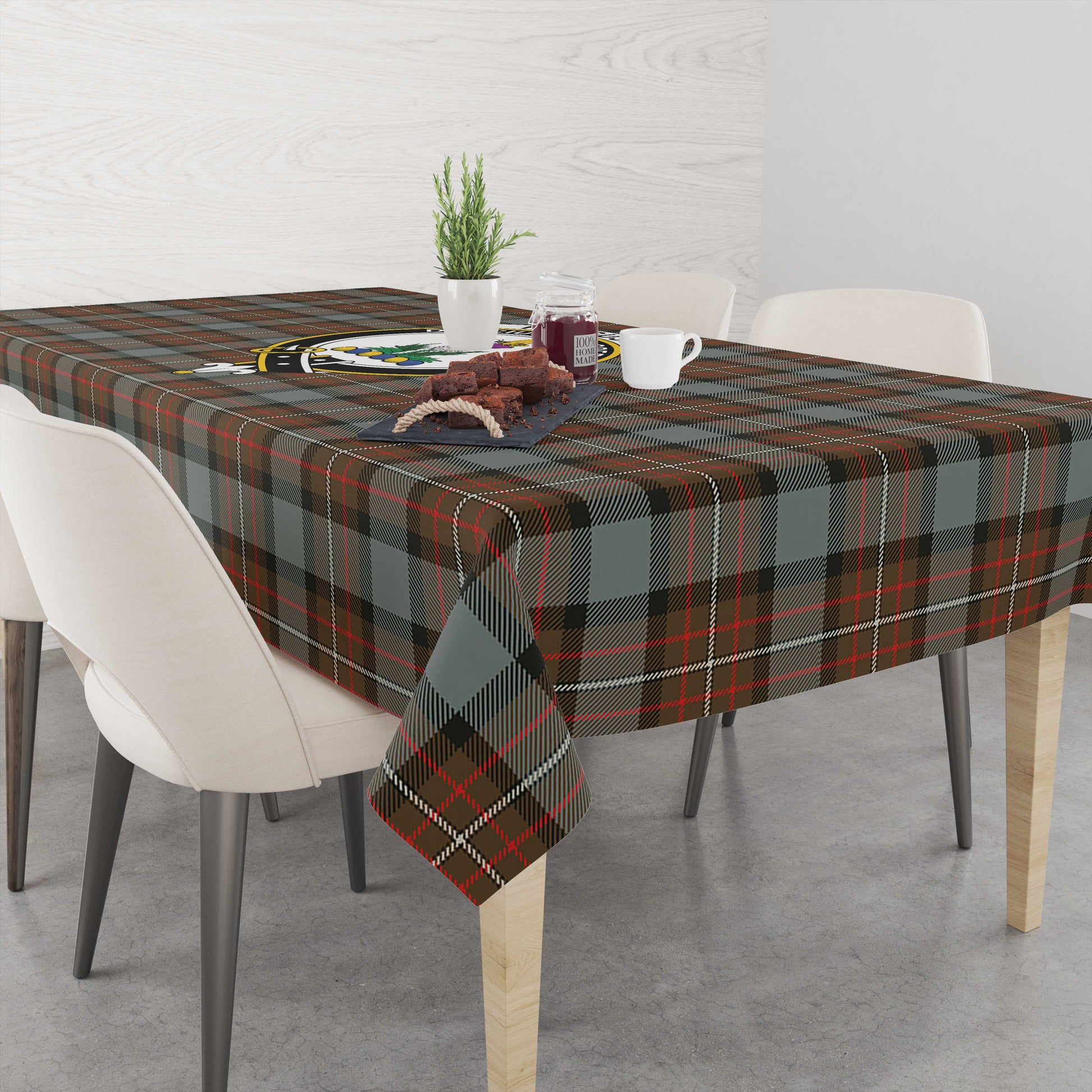 ferguson-weathered-tatan-tablecloth-with-family-crest