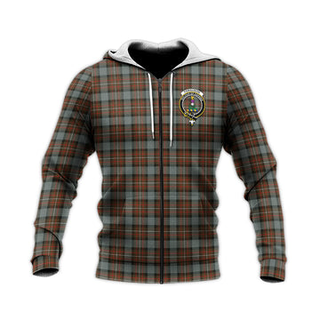 Ferguson Weathered Tartan Knitted Hoodie with Family Crest