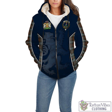 Ferguson Weathered Tartan Sherpa Hoodie with Family Crest and Lion Rampant Vibes Sport Style