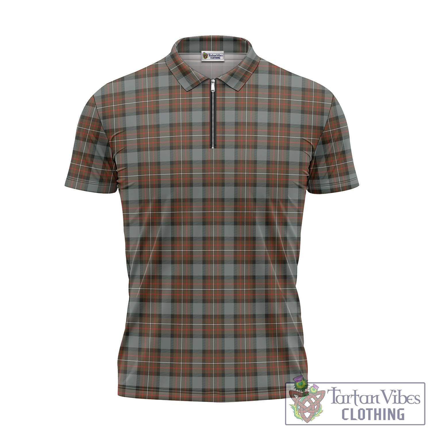 Tartan Vibes Clothing Ferguson Weathered Tartan Zipper Polo Shirt