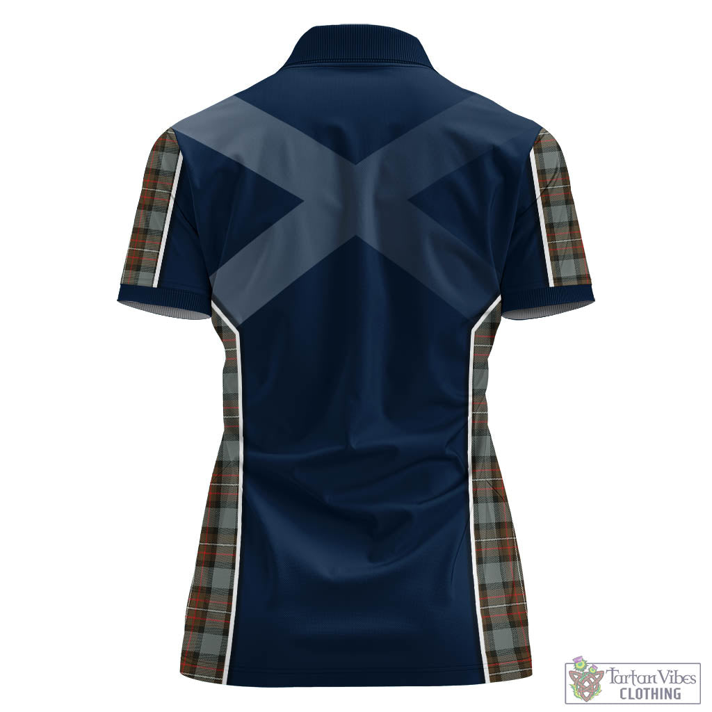 Tartan Vibes Clothing Ferguson Weathered Tartan Women's Polo Shirt with Family Crest and Lion Rampant Vibes Sport Style