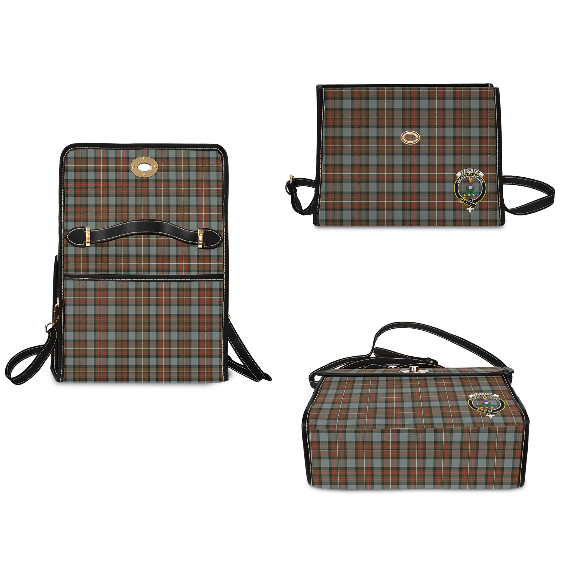 ferguson-weathered-tartan-leather-strap-waterproof-canvas-bag-with-family-crest