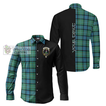 Tartan Vibes Clothing Fergusson Ancient #2 Tartan Long Sleeve Button Shirt with Family Crest and Half Of Me Style