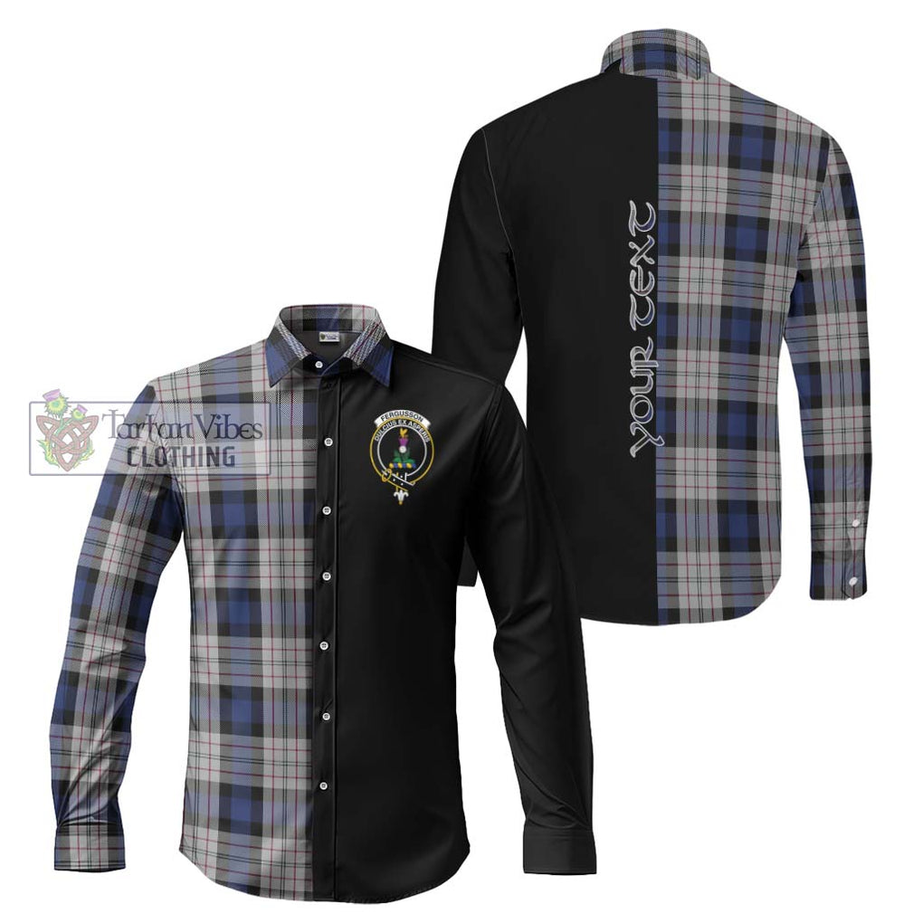 Fergusson Dress Tartan Long Sleeve Button Shirt with Family Crest and Half Of Me Style Men's Shirt S - Tartanvibesclothing Shop