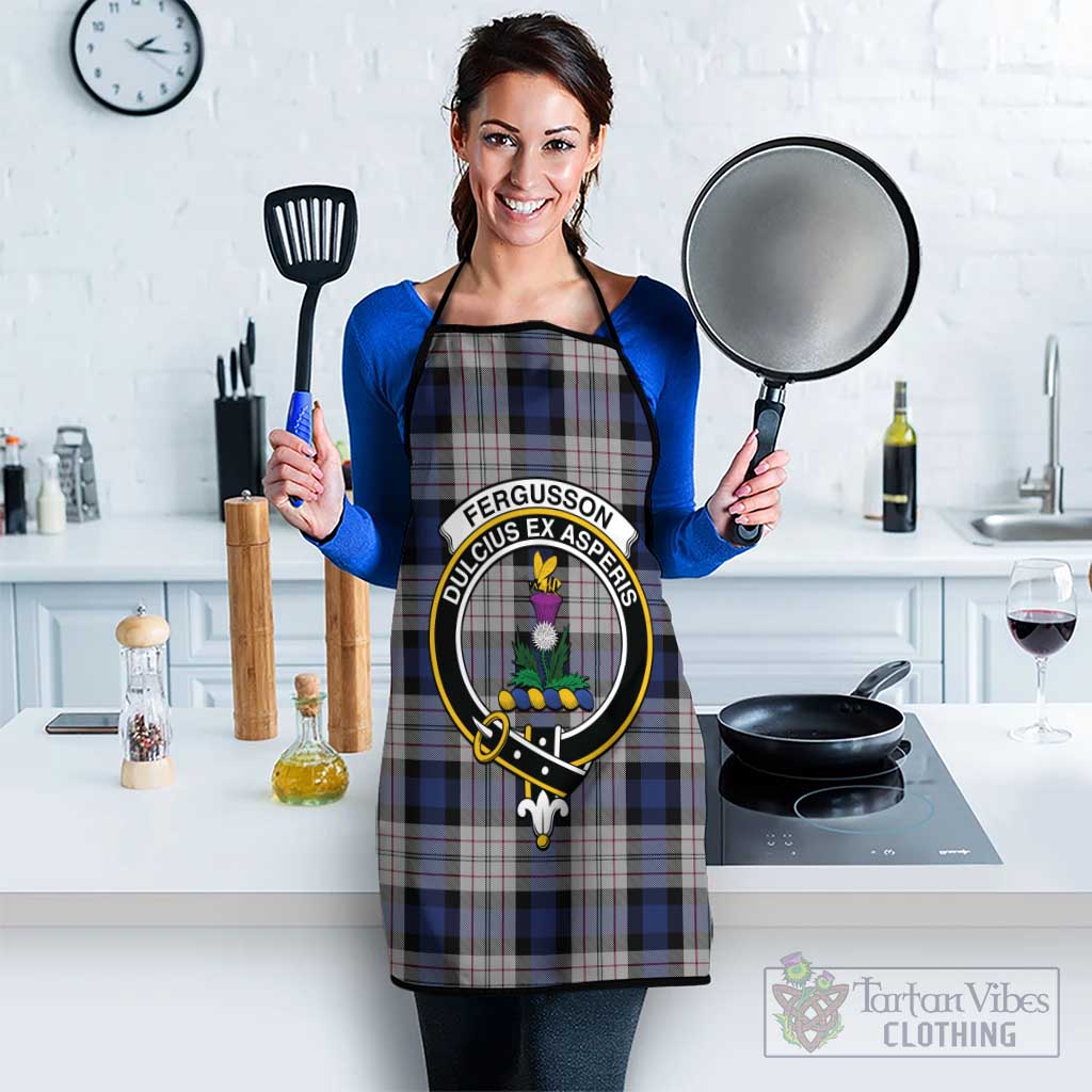 Fergusson Dress Tartan Apron with Family Crest Black S 38x47 cm - Tartan Vibes Clothing