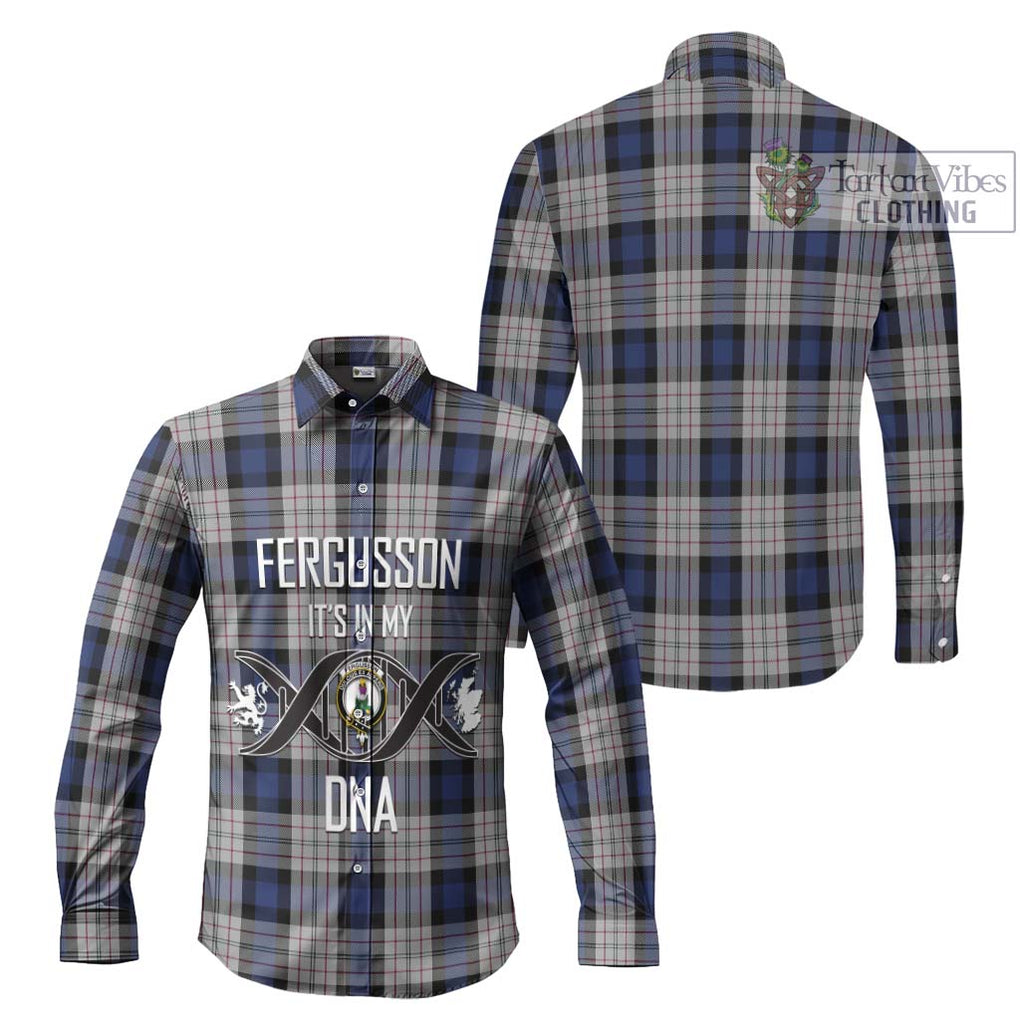 Fergusson Dress Tartan Long Sleeve Button Shirt with Family Crest DNA In Me Style Men's Shirt - Tartanvibesclothing Shop