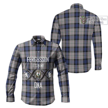 Fergusson Dress Tartan Long Sleeve Button Shirt with Family Crest DNA In Me Style Men's Shirt - Tartanvibesclothing Shop