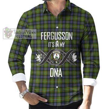 Fergusson Modern Tartan Long Sleeve Button Shirt with Family Crest DNA In Me Style Men's Shirt S - Tartanvibesclothing Shop