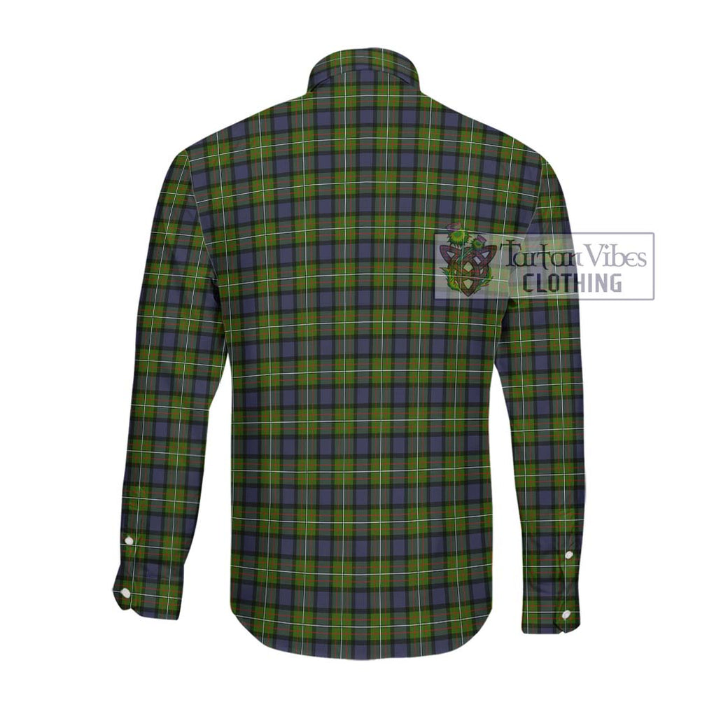 Fergusson Modern Tartan Long Sleeve Button Shirt with Family Crest DNA In Me Style - Tartanvibesclothing Shop