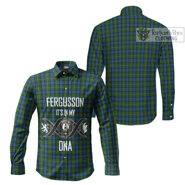 Fergusson of Atholl Tartan Long Sleeve Button Shirt with Family Crest DNA In Me Style Men's Shirt - Tartanvibesclothing Shop