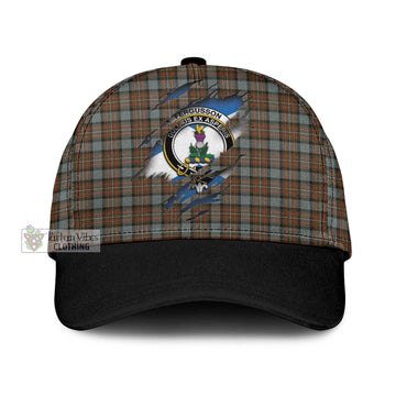 Tartan Vibes Clothing Fergusson Weathered Tartan Classic Cap with Family Crest In Me Style