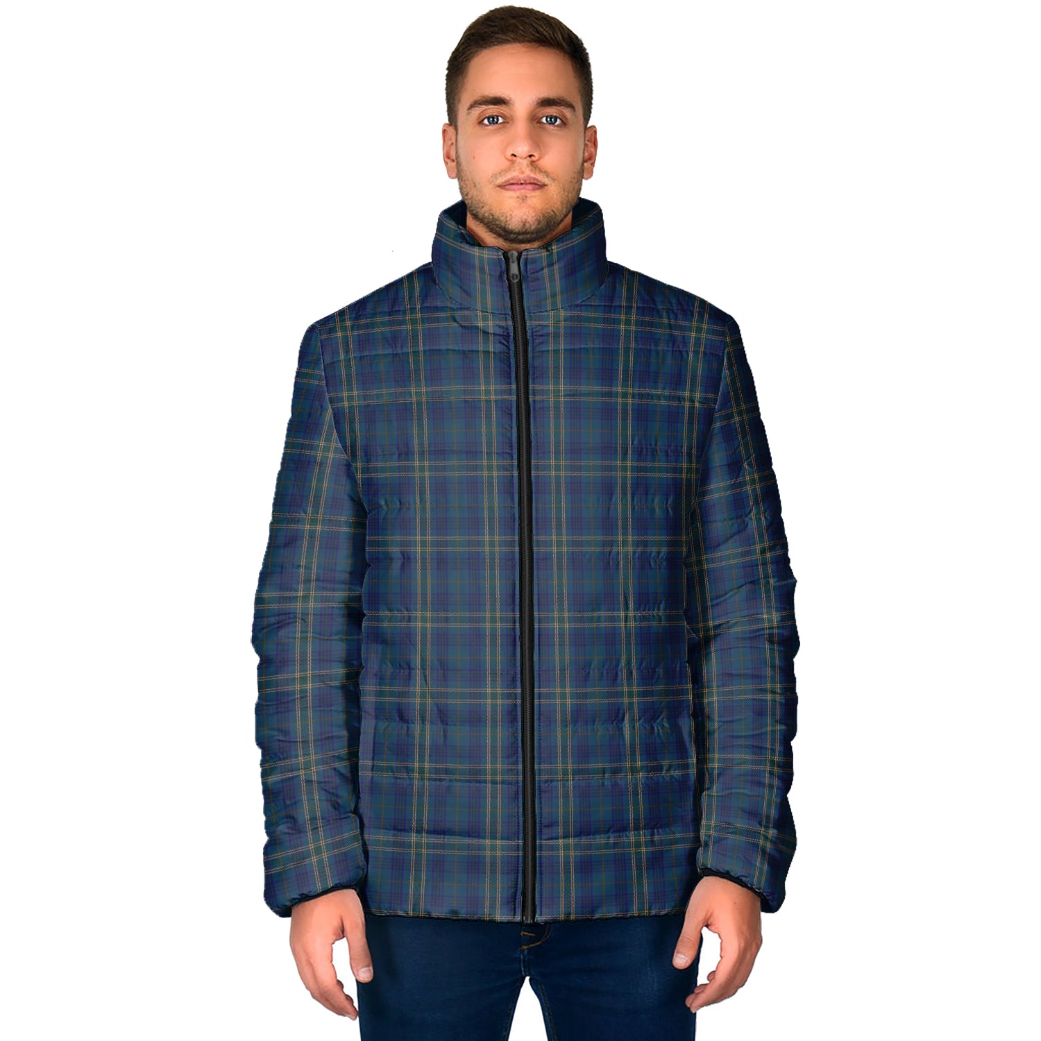 Fermanagh County Ireland Tartan Padded Jacket - Tartan Vibes Clothing