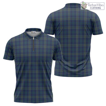 Fermanagh County Ireland Tartan Zipper Polo Shirt