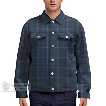 Fermanagh County Ireland Tartan Unisex Lapel Cotton Jacket