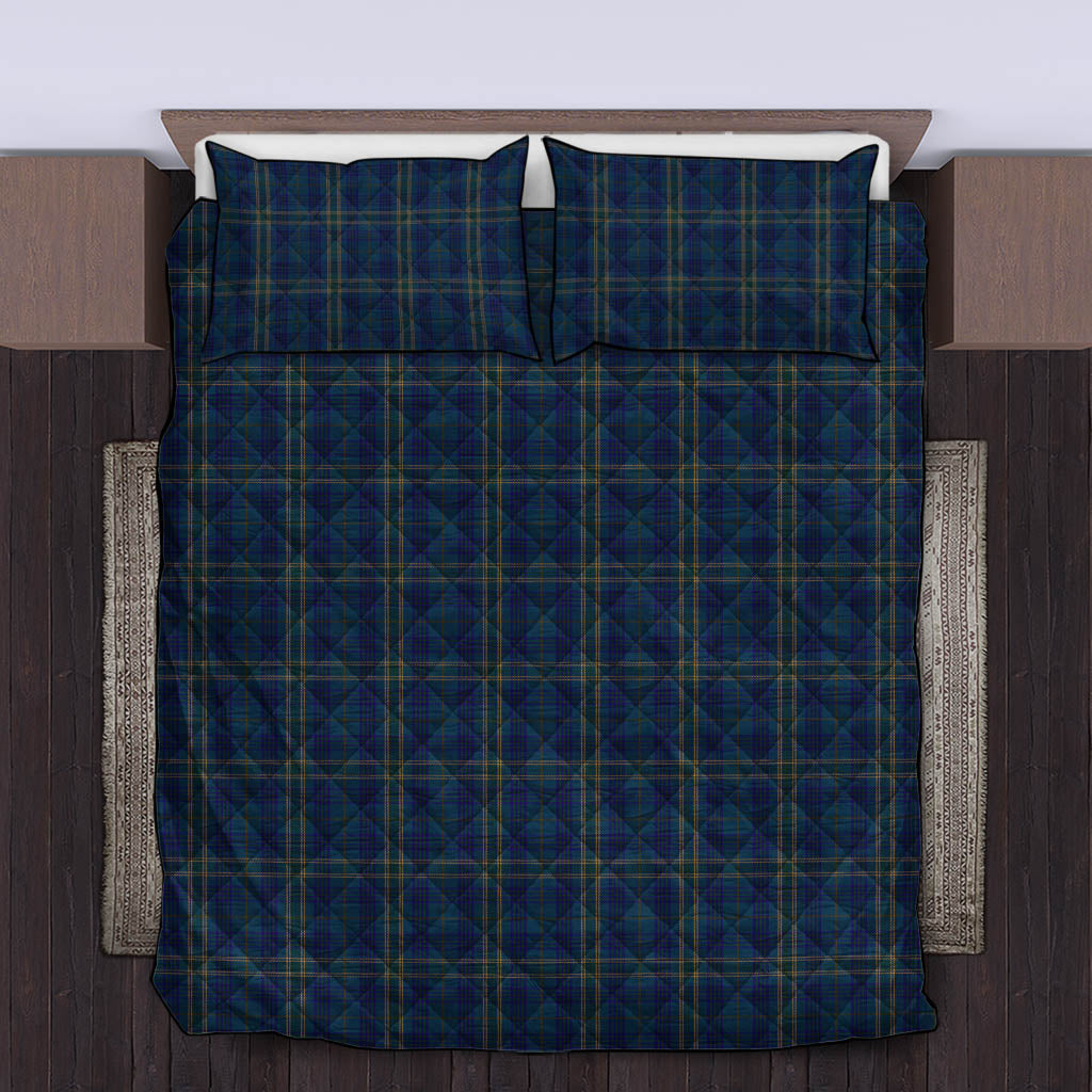 Fermanagh County Ireland Tartan Quilt Bed Set King - Tartan Vibes Clothing