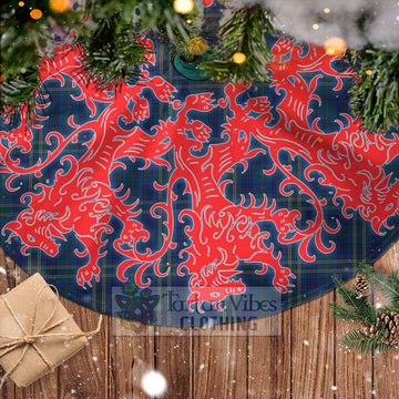Fermanagh County Ireland Tartan Christmas Tree Skirt Lion Rampant Style