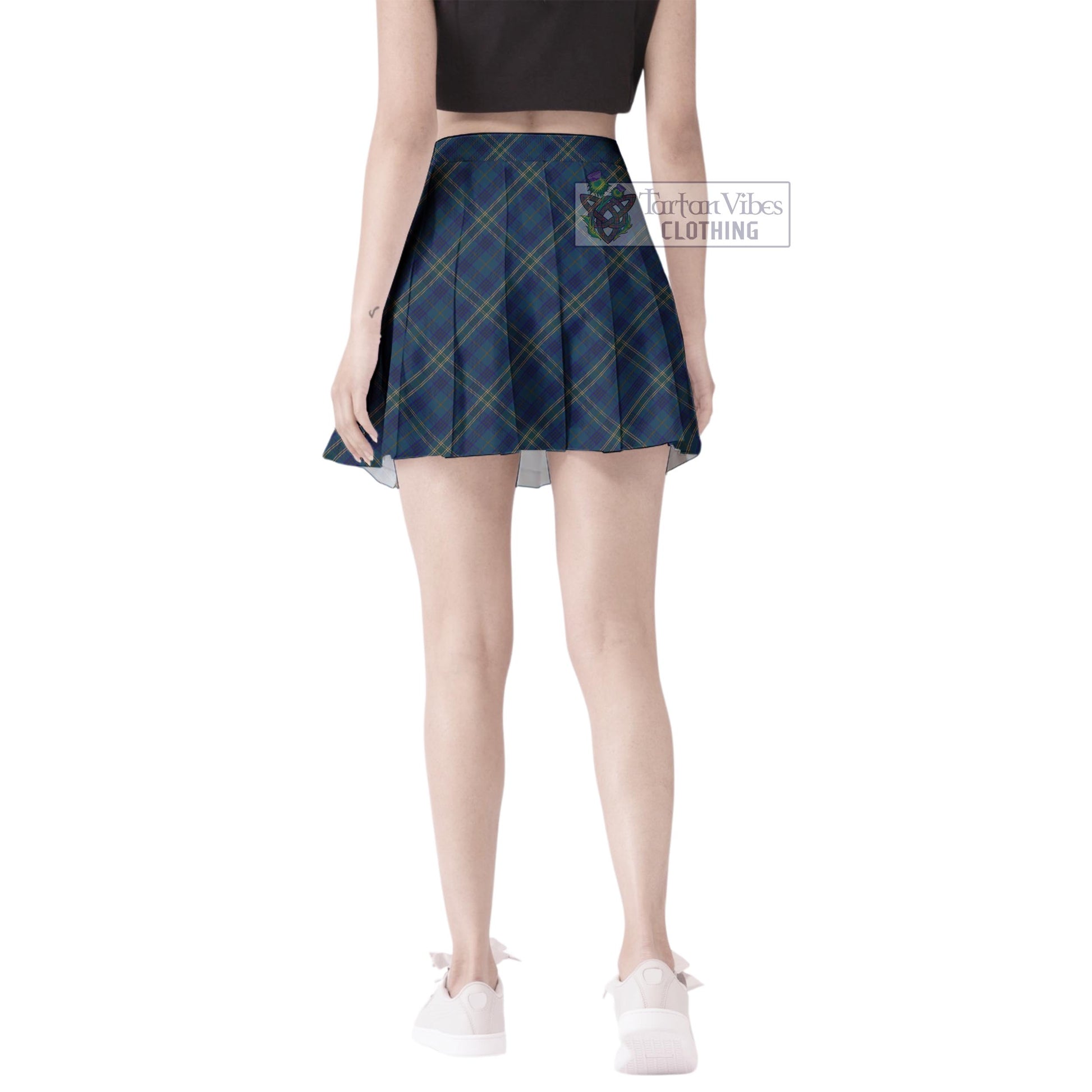 Tartan Vibes Clothing Fermanagh County Ireland Tartan Women's Plated Mini Skirt