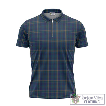 Fermanagh County Ireland Tartan Zipper Polo Shirt